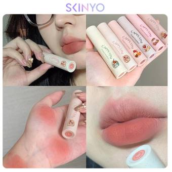 Son nhung lì Cappuvini mềm mịn màu đỏ hồng đất A733