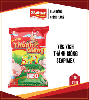 Xúc xích Thánh Gióng gói 210g (Gói 5 cây + 1 cây tặng thêm)