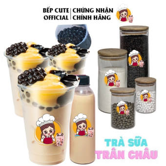 Trà Sữa Olong Tự Pha Set Lớn Nguyên Liệu Trà Sữa Olong Trân Châu Tự Nấu Được 42-45 ly Chính Hãng Bếp Cute Official