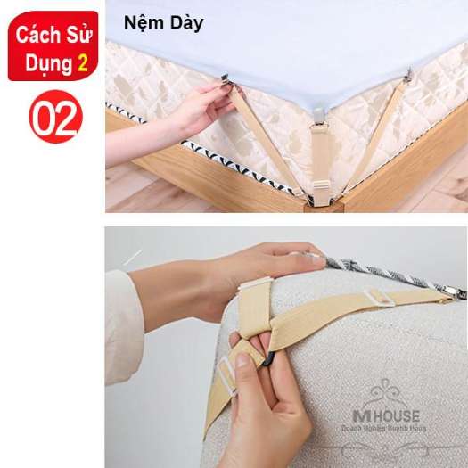 Combo 4 Kẹp Chống Xê Dịch Drap Trải GiườngKẹp Cố Định Chăn Ga GiườngDây Chằng Góc NệmPhụ Kiện Giường Ngủ Bộ Chăn Gói Drap Giường