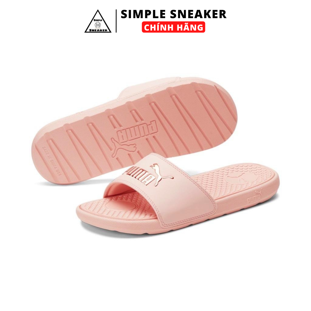 Dép Nữ Puma Cool Cat Pink Gold Chính Hãng - Dép Quai Ngang Thời Trang Puma Popcat Màu Hồng Simple Sneaker