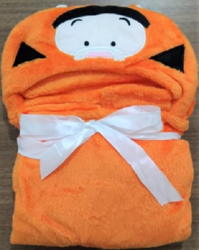 Selimut Bayi Topi Boneka 3D karakter Baby Blanket Bahan double Fleece
