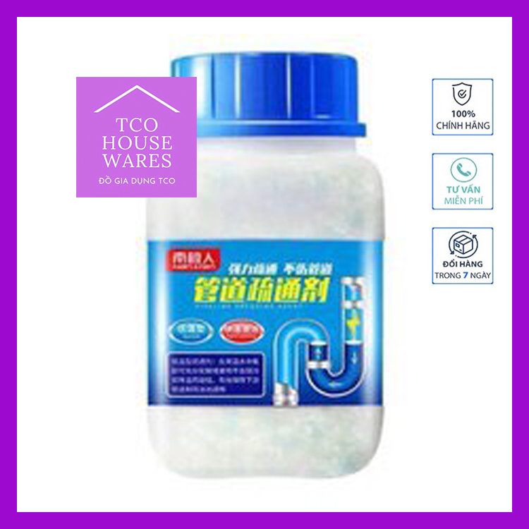 Bột thông cống tự tiêu lọ vuông - bột thông cống - bột thông tắc cống