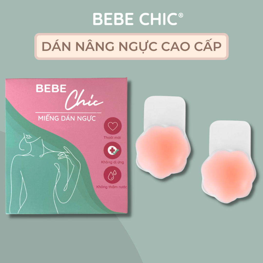 Cặp miếng dán nâng ngực silicone - dán ngực tái sử dụng bebe chic