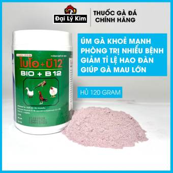 Thuoc úm gà con và phòng bệnh gà Bio B12, 1 hủ 120 gram, nhập khẩu chính hãng Thái Lan + úm gà con, thuoc úm gà, bóng đèn úm gà, bóng úm gà