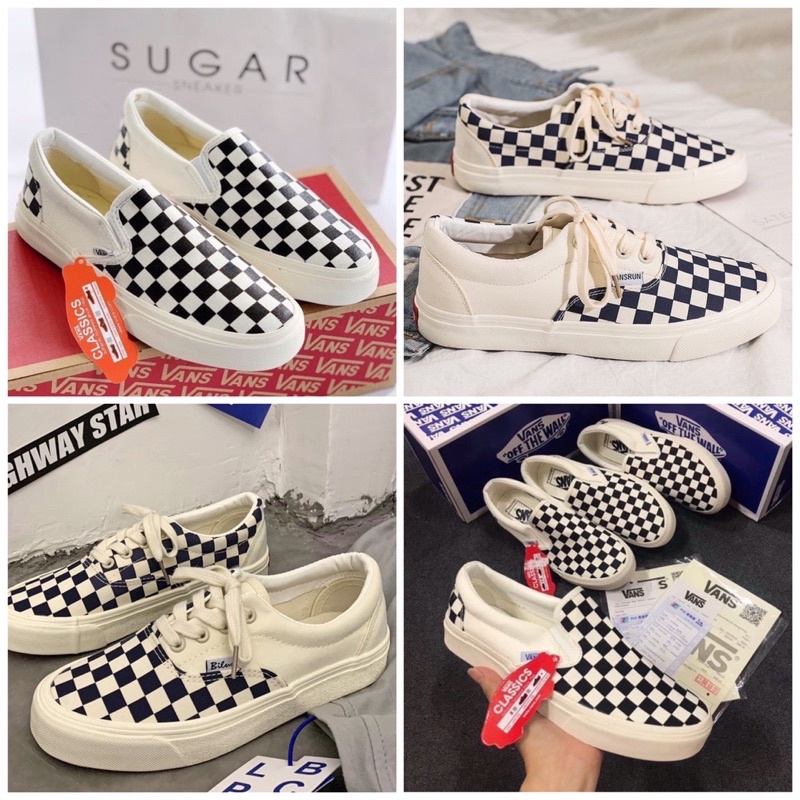 Giày vans dây buộc , giày vans caro siêu đẹp siêu hot