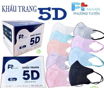 Combo 100 cái khẩu trang 5D PT mask màu trắng, xám, đen