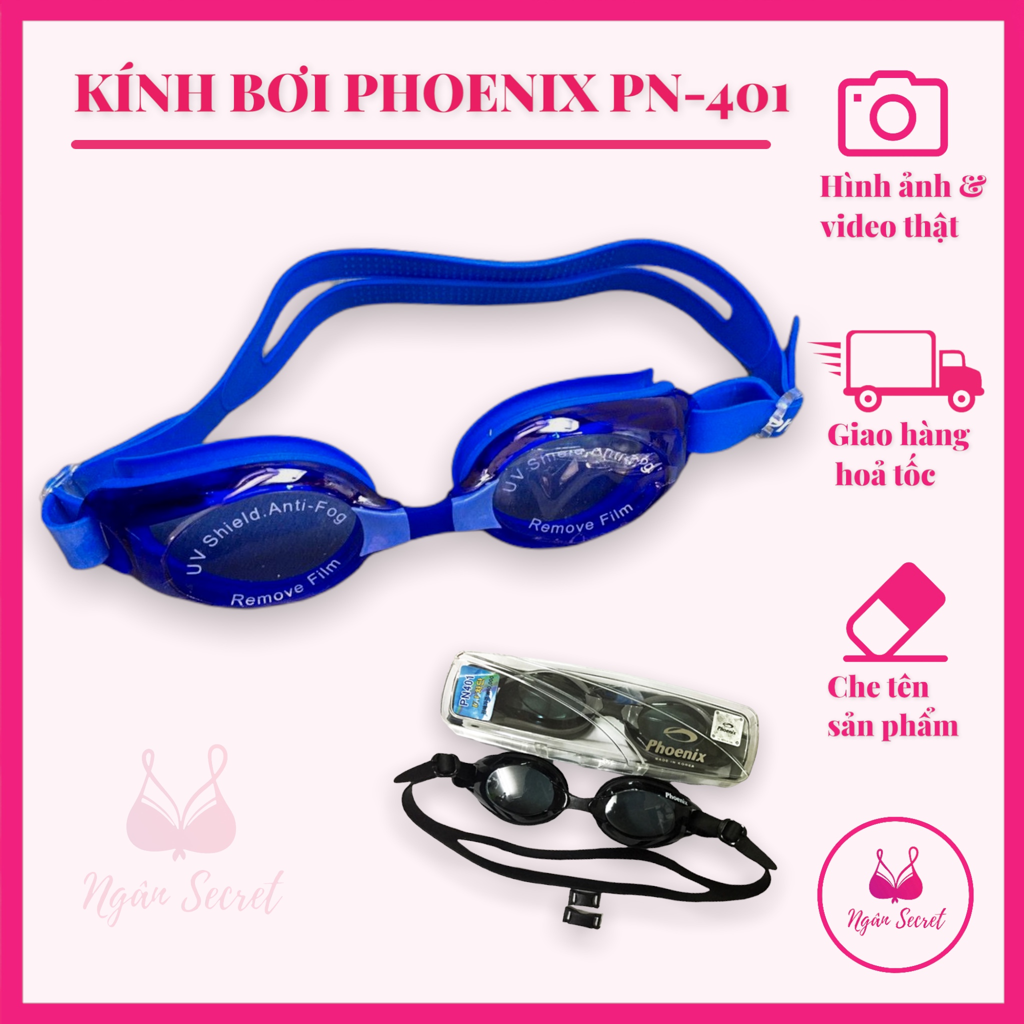 Kính Bơi Hàn Quốc Phoenix ( LOẠI XỊN PN401 ) + Có Hộp Đựng