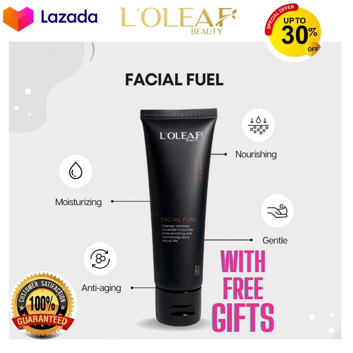 Gambar Loleaf Beauty Facial Fuel Cleanser and Serum with Crystal White Tomato Alpha Arbutin Water Base Facial Skin Serum