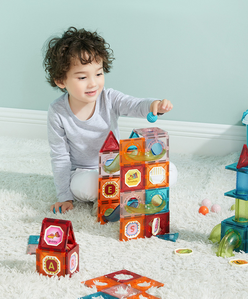 Xếp hình nam châm thả bi magnetic blocks - kub phát triển tư duy, sáng tạo