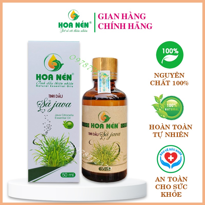 Tinh Dầu Sả Java Nguyên Chất 50ml - Tinh dầu xông phòng đuỗi muỗi, khử mùi, phòng cảm, tạo hương thơm dịu nhẹ