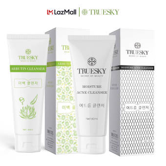 Combo 2 sữa rửa mặt tạo bọt Truesky (sữa rửa mặt nha đam trắng da 60ml + sữa rửa mặt than hoạt tính ngừa mụn 60ml)