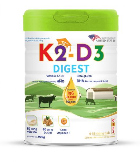 Sữa bột K2-D3 DIGEST Step 1+ (6-36 tháng) 900g