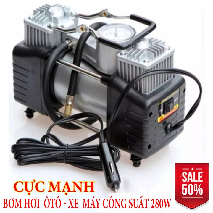 Máy nén khí mini máy bơm hơi mini 220v - Máy bơm lốp xe 12V thiết kế nhỏ gọn an toàn tiện lợi. Bơm hơi Ôtô xe máy xe đạp mã lực lớn Công Suất Đạt 120W Dễ Dàng Sử Dụng. BH 6 ̉ Thang