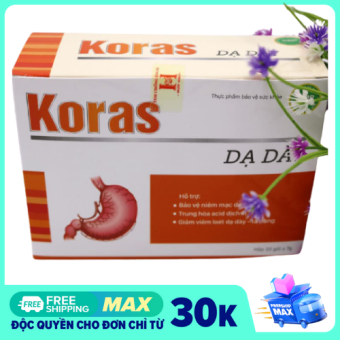 Dạ Dày Koras - bảo vệ dạ dày, sạch khuẩn HP, làm lành vết loét - Hộp 20 gói