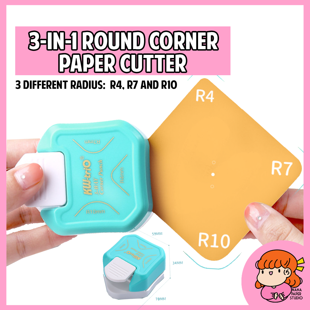  Corner Puncher, 5MM Portable Round Paper Cutter R5 Rounded  Edge Corner Cutter for Paper Craft for School for Office(Green) : Arts,  Crafts & Sewing