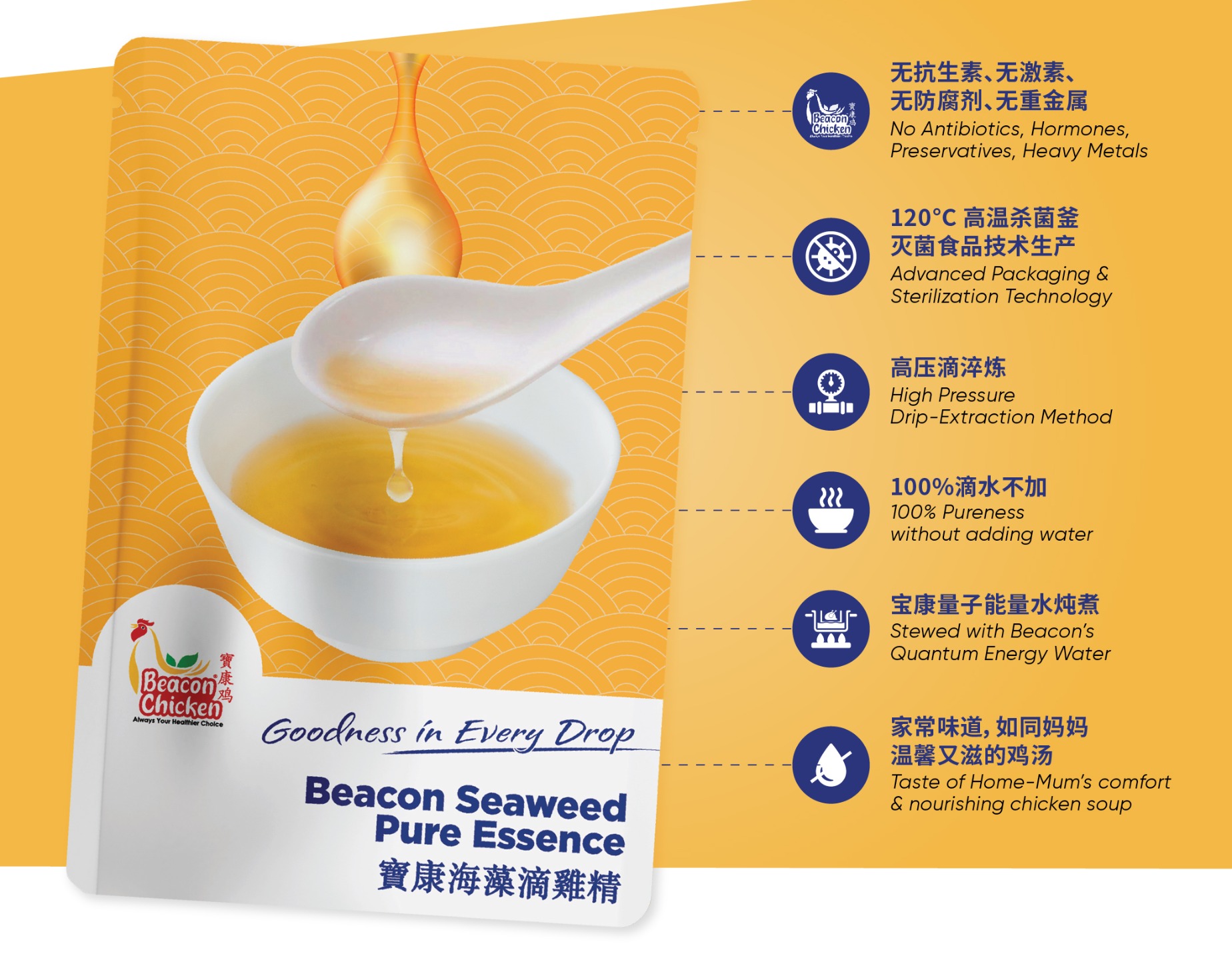 Beacon Seaweed Chicken Pure Essence (80ml X 6pack) – The Homecare Shop