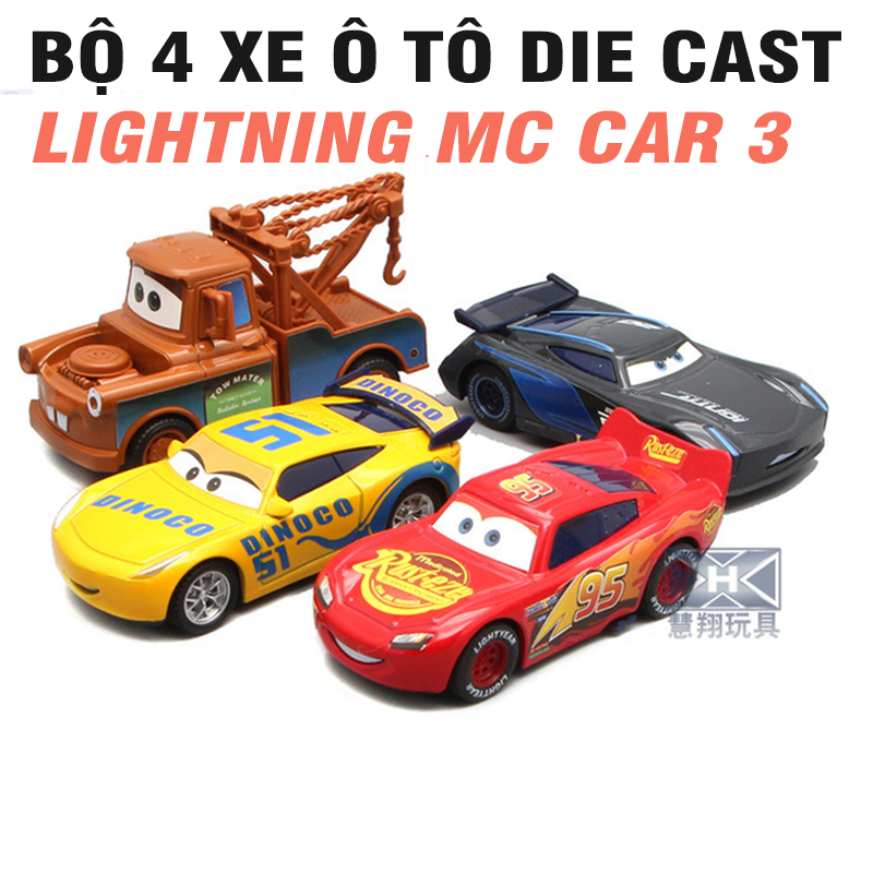 Xe ô tô sắt Lightning Mc Queen car 3 Vương Quốc xe hơi bộ 4 chiếc khác nhau đồ chơi cho trẻ em