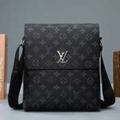 LV 1288 Top Grade Leather Messenger Bag, Medium Size