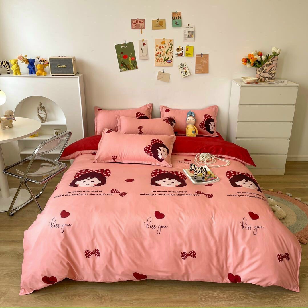 Bộ 5 món vỏ chăn ga gối coton poly mùa đông cao cấp - 09