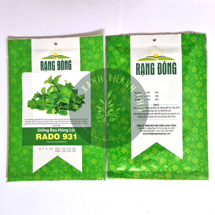 [GIAO HÀNG 2 GIỜ] Hạt Giống Rau Húng Lủi (Bạc Hà Âu) 0,2g thơm ngon