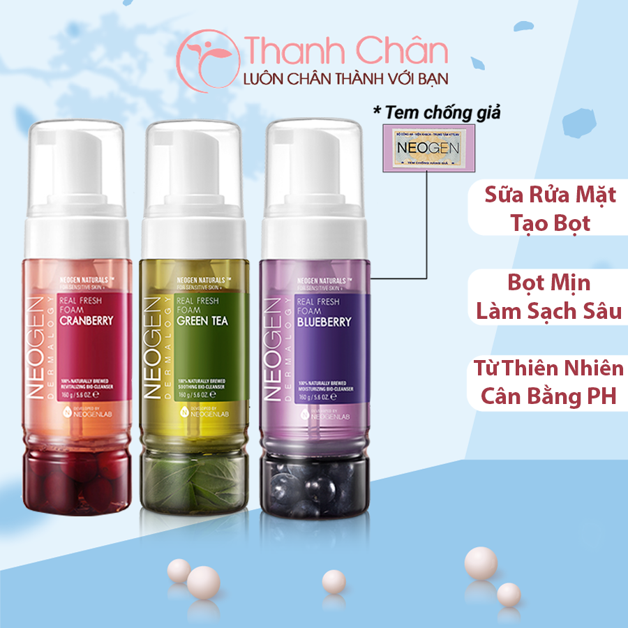 Sữa rửa mặt tạo bọt neogen dermalogy real fresh foam 160g cho da nhạy cảm