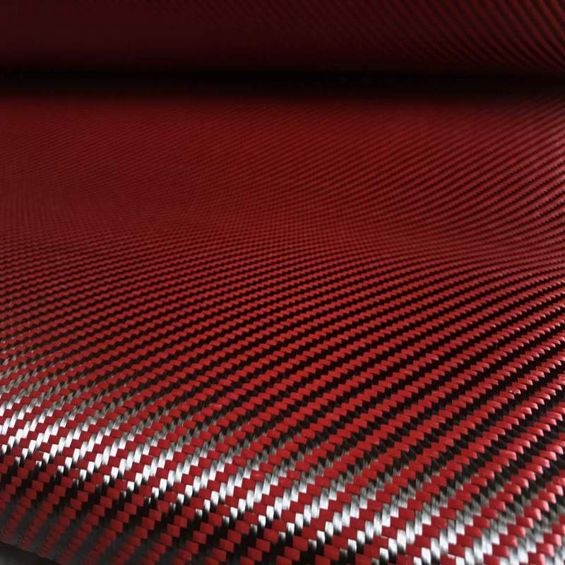 1100D Đỏ vàng xanh dương cam tím Kevlar & sợi Carbon 3 K phối Vải 200gsm 2x2 Dây Chéo Carbon keo vải