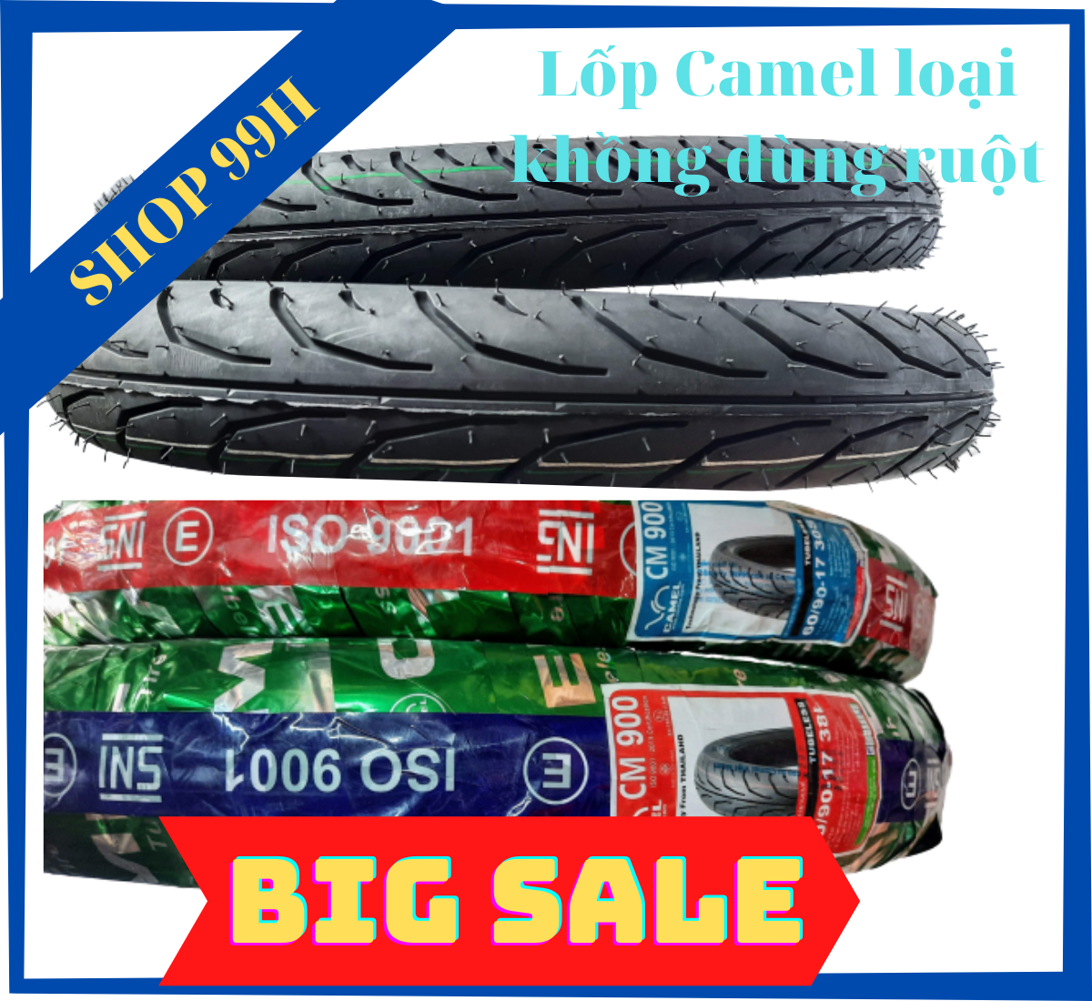 Vỏ camel chính hãng loại không ruột 60/90-17, 70/90-17, 80/90-17