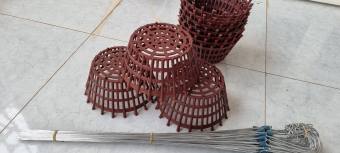 sét 10 chậu nan phụ màu nâu f20 kèm 10 dây treo