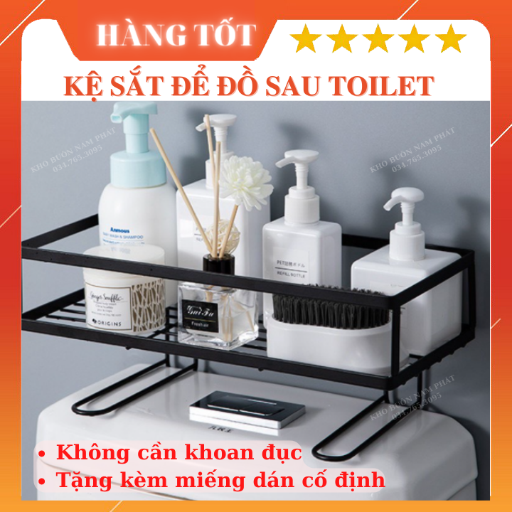 Kệ sắt để đồ sau toilet - kệ nhà tắm đa năng- giá để đồ thông minh - kệ để đồ toilet tiện lợi cho phòng tắm phòng vệ sinh dính tường không cần khoan đục - kệ nhà tắm đa năng
