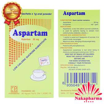 Đường ăn kiêng ASPARTAM – Giúp tạo vị ngọt ít năng lượng cho người ăn kiêng, bị tiểu đường, béo phì