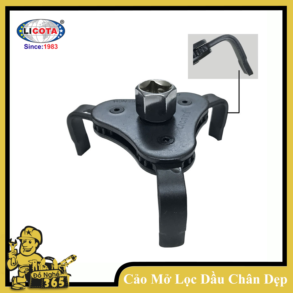 Cảo mở lọc dầu (nhớt) chân Dẹp Licota -  Vam mở lọc dầu, lọc nhớt chân dẹp cao cấp