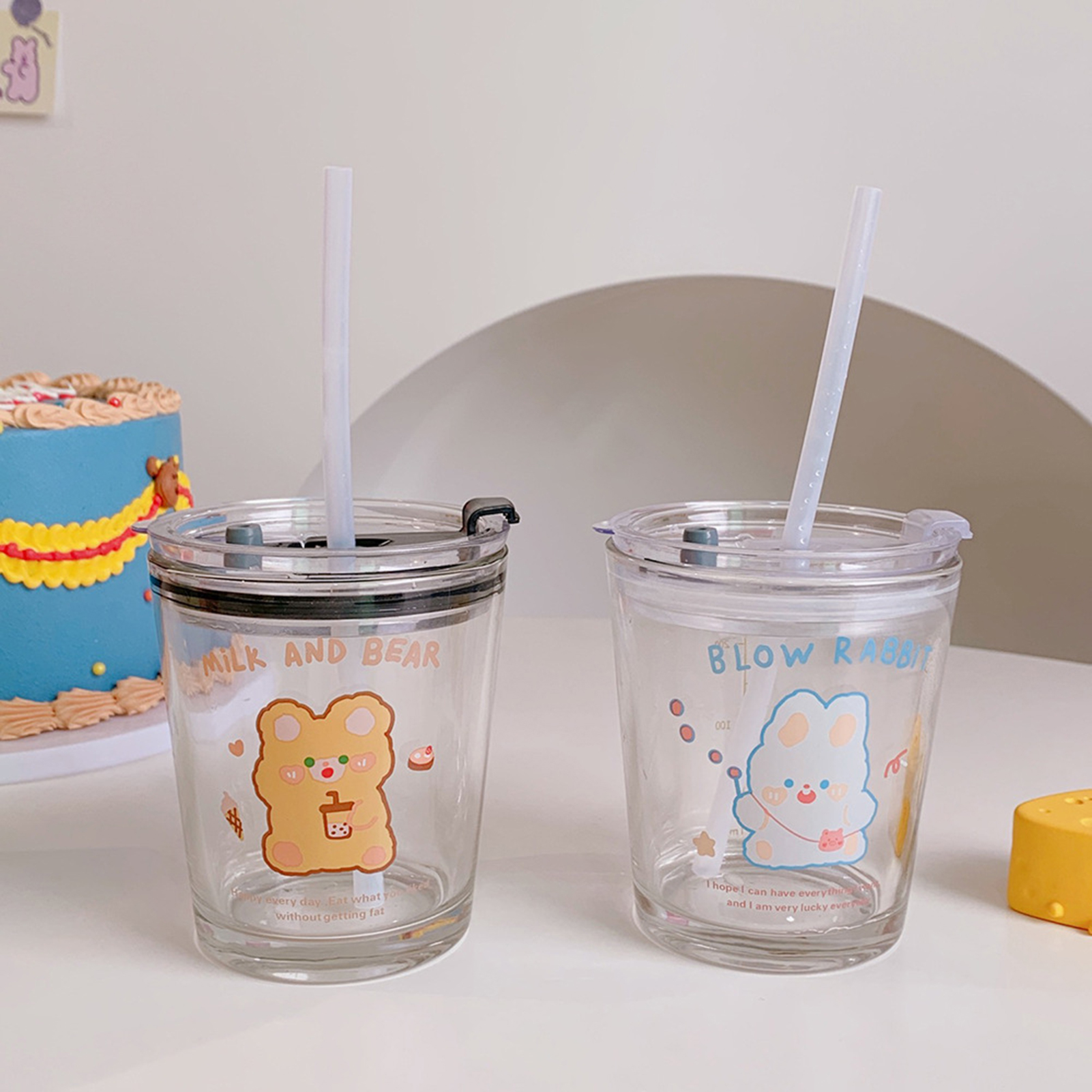 BlueH Cốc Uống Nước Cốc Có Ống Hút Uống Trà Sữa Cà Phê Dung Tích Lớn