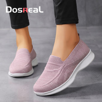 Giày Thể Thao Dosreal Cho Nữ Giày Lười Đế Bệt Lưới Thoáng Khí Giày Thể Thao Đơn Giản Cỡ Lớn Giày Đi Bộ Cho Nữ Giày Bệt