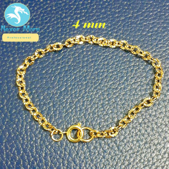 Lắc tay inox kiểu chữ cong chạm chiếu lấp lánh 4mm Khóa Xịn siêu đẹp, bền màu, chuẩn thời trang