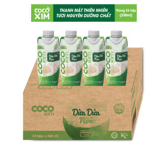 Thùng 24 hộp Nước Dừa Dứa Non Cocoxim  330ml