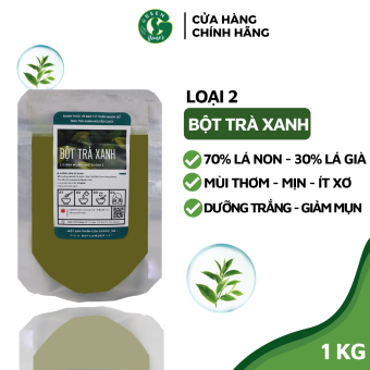 1KG Bột trà xanh nguyên chất Organic - Handmade - B002.005c