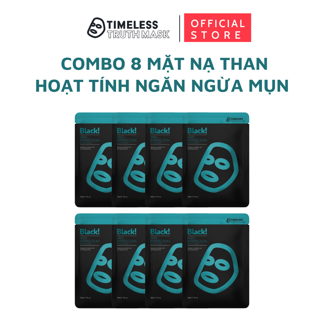 Combo 8 Mặt nạ than hoạt tính ngừa mụn, kiểm soát dầu nhờn Timeless Truth Mask - Anti Imperfection