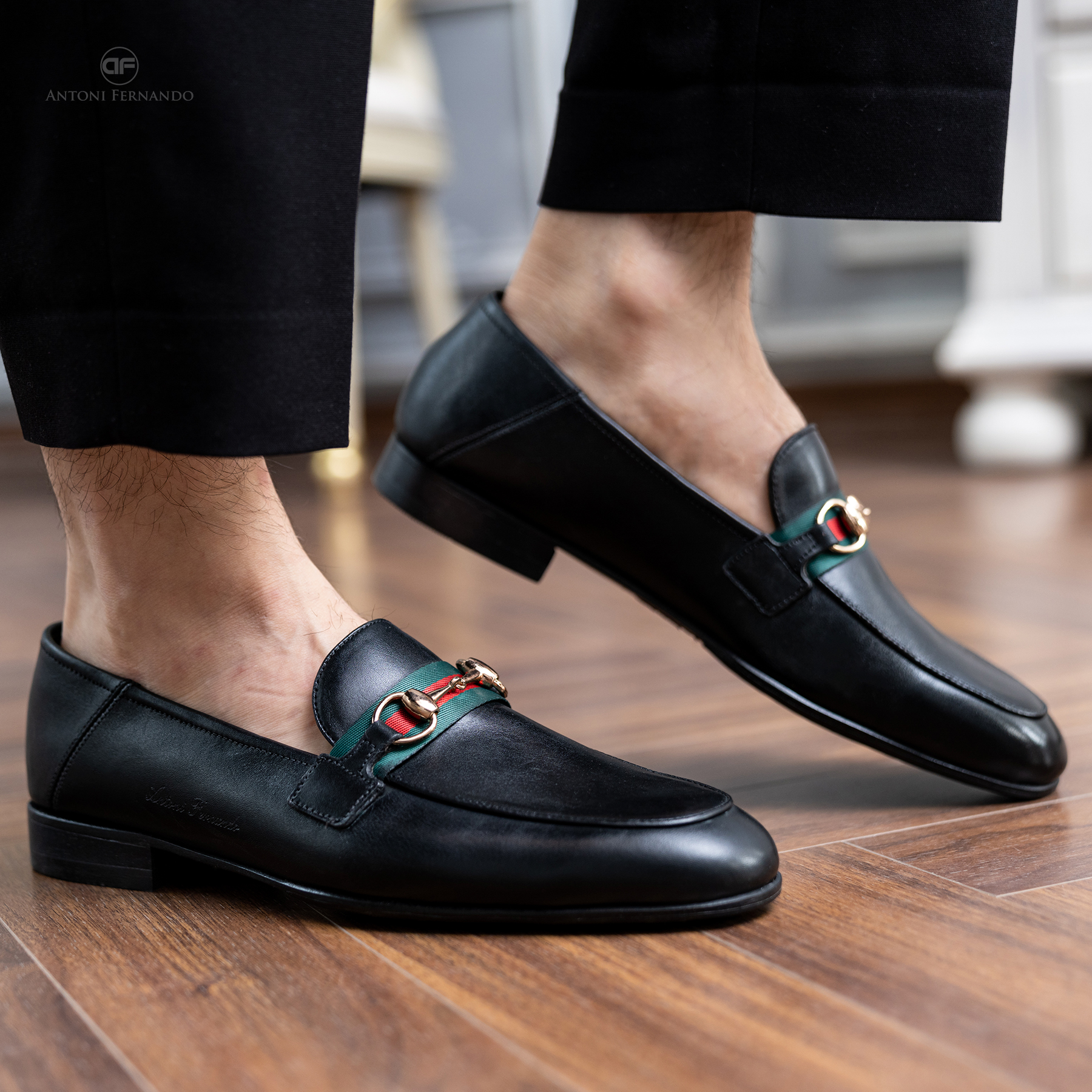 Giày loafer, giày tây nam đế da kiểu dáng trẻ trung sang trọng thương hiệu Antoni Fernando AF30912