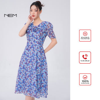 ĐẦM HOA XANH NEM FASHION D20472