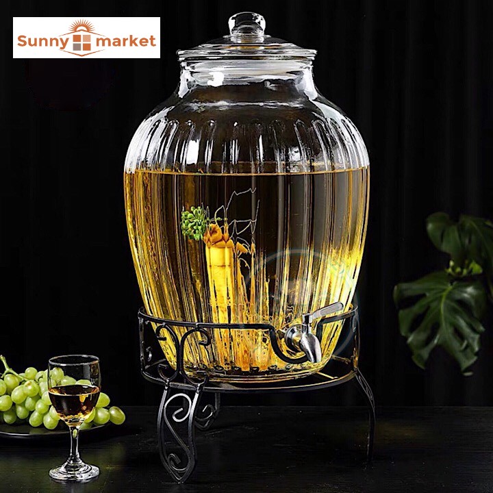 Bình ngâm sâm thủy tinh 217 dung tích 17 lít có van