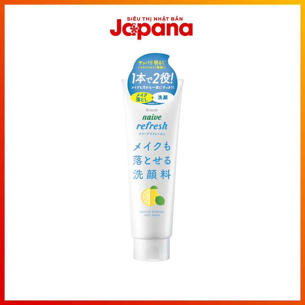 Sữa rửa mặt tẩy trang hương chanh Kracie Naive Refresh 200g