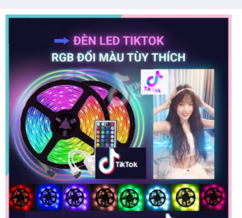 Đèn Led Dây Đổi Màu Rgb, Đèn Led Tiktok Đèn Led Rgb Dây 5m Đổi Màu,Bộ Đèn Led Dài 5m, Đổi Màu,Đèn Trang Trí,Led Rgb 5050 Chống Nước ( Nguồn + Đèn Rgb +Điểu Khiển)