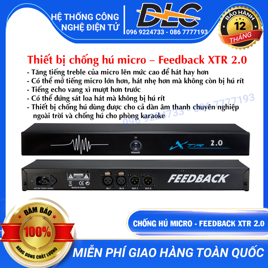 Thiết bị chống hú micro feedback xtr 2.0 giá rẻ chống hú rít tốt với mọi dàn âm thanh ,tiếng hát tuyệt vời không cắt bớt căn chỉnh tần số nào trên mic