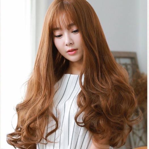 Tóc giả nguyên đầu xoăn dài