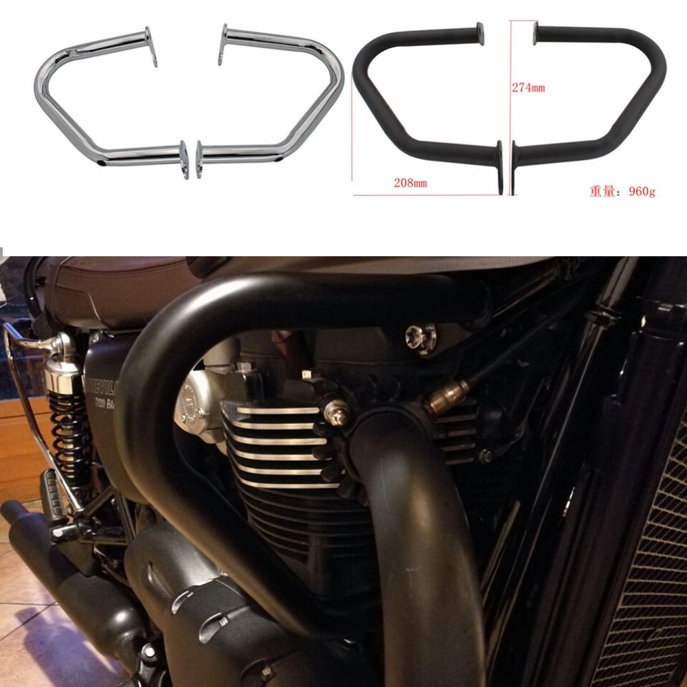 Cặp Thanh Chống Va Chạm Bảo Vệ Động Cơ Cản Xe Máy Cho T100 T120 Thruxton 1200 Bonneville Bobber 2017-2019