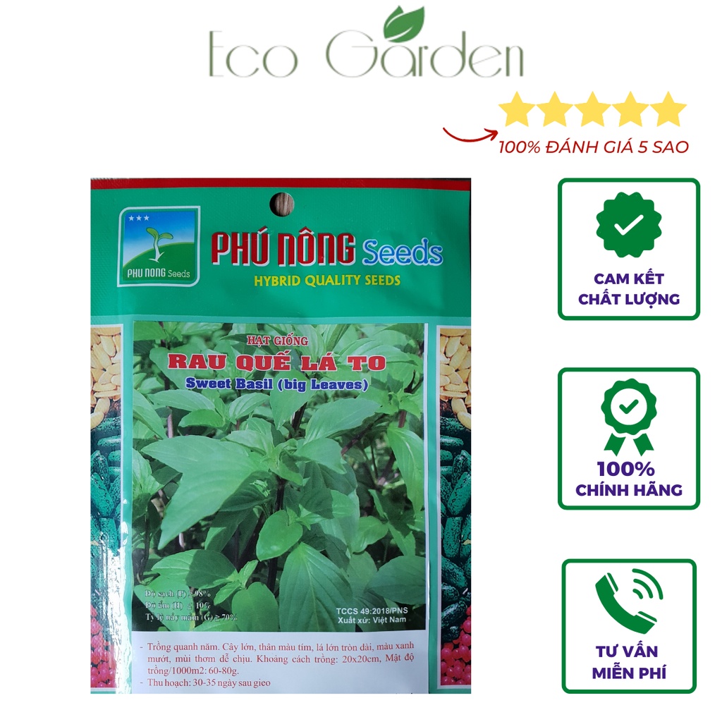 Hạt Giống Rau Quế Lá To Phú Nông - 10g