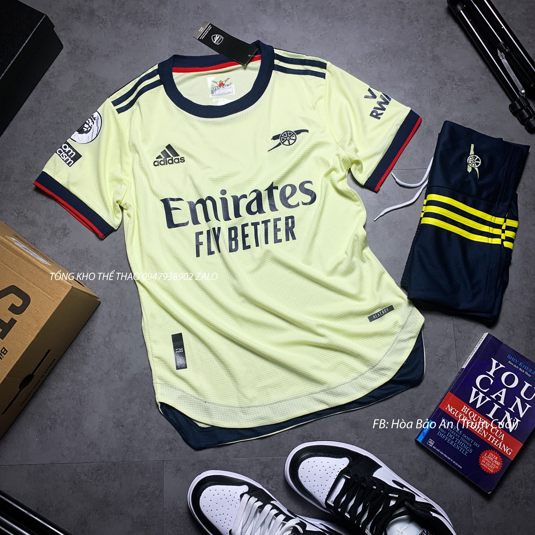 Mẫu Áo Đấu Arsenal 2022 - Bộ quần áo đá banh CLB Arsenal màu vàng chanh vải thái mùa giải 2021/22