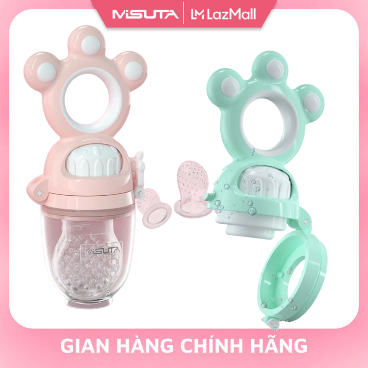 Túi Nhai Ăn Dặm Cao Cấp Cho Bé Misuta , Túi Tập Nhai Chống Hóc Kèm 3 Núm Nhai Đủ Size