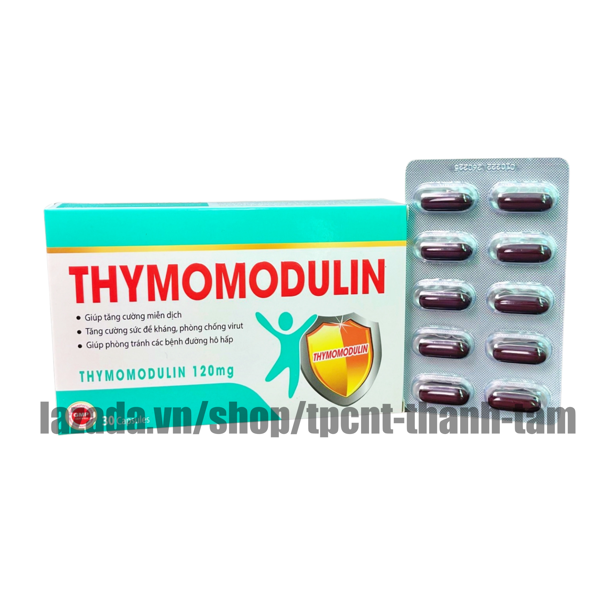 Viên uống tăng đề kháng Thymomodulin 120mg tăng cường miễn dịch, phòng tránh các bệnh về hô hấp - Hộp 30 viên